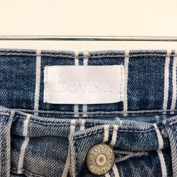 Boyish Stanley Striped Straight Leg Denim Jeans 26 - Picture 8 of 14